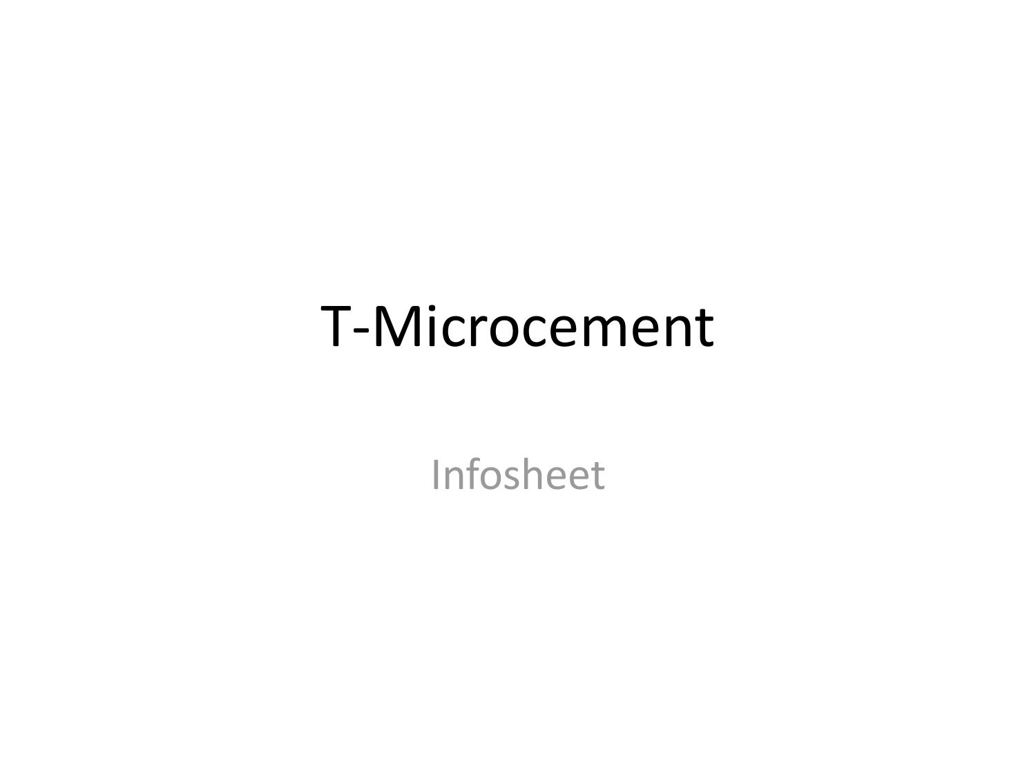 T-Microcement infosheet, page preview
